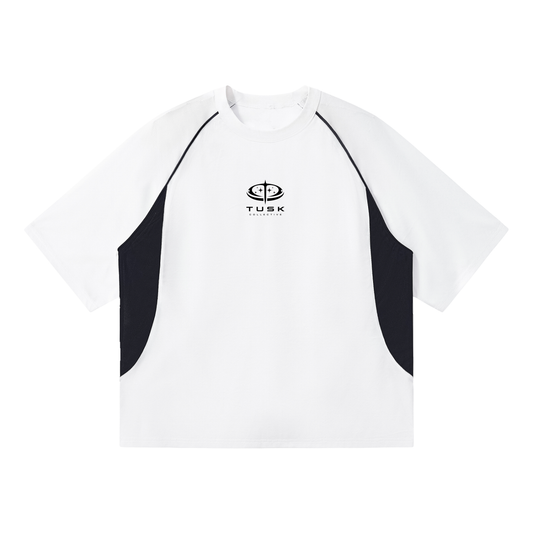 Contrast Piping Panel Raglan T-Shirt