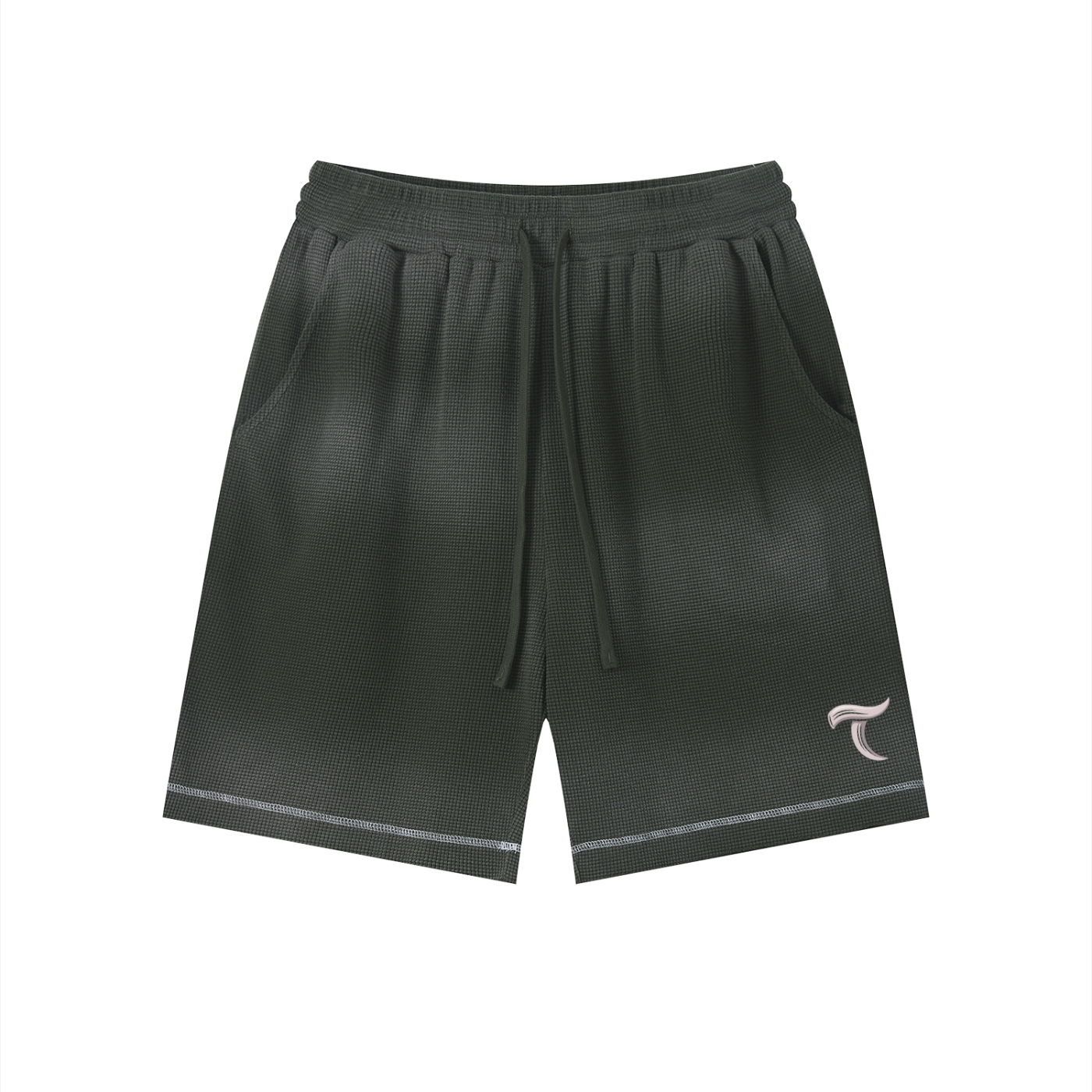 Unisex Sunfade Waffle Raw Hem Shorts