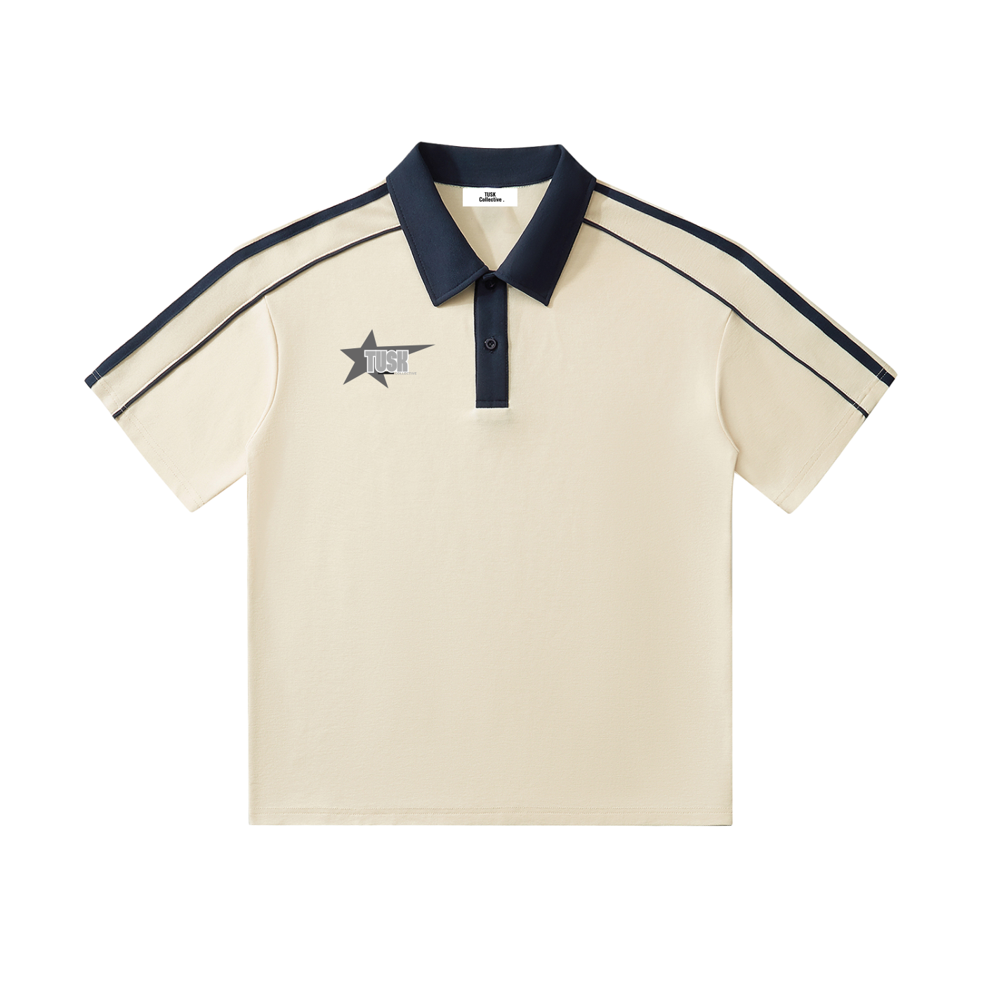 Contrast Collar Short-Sleeve Polo Shirt