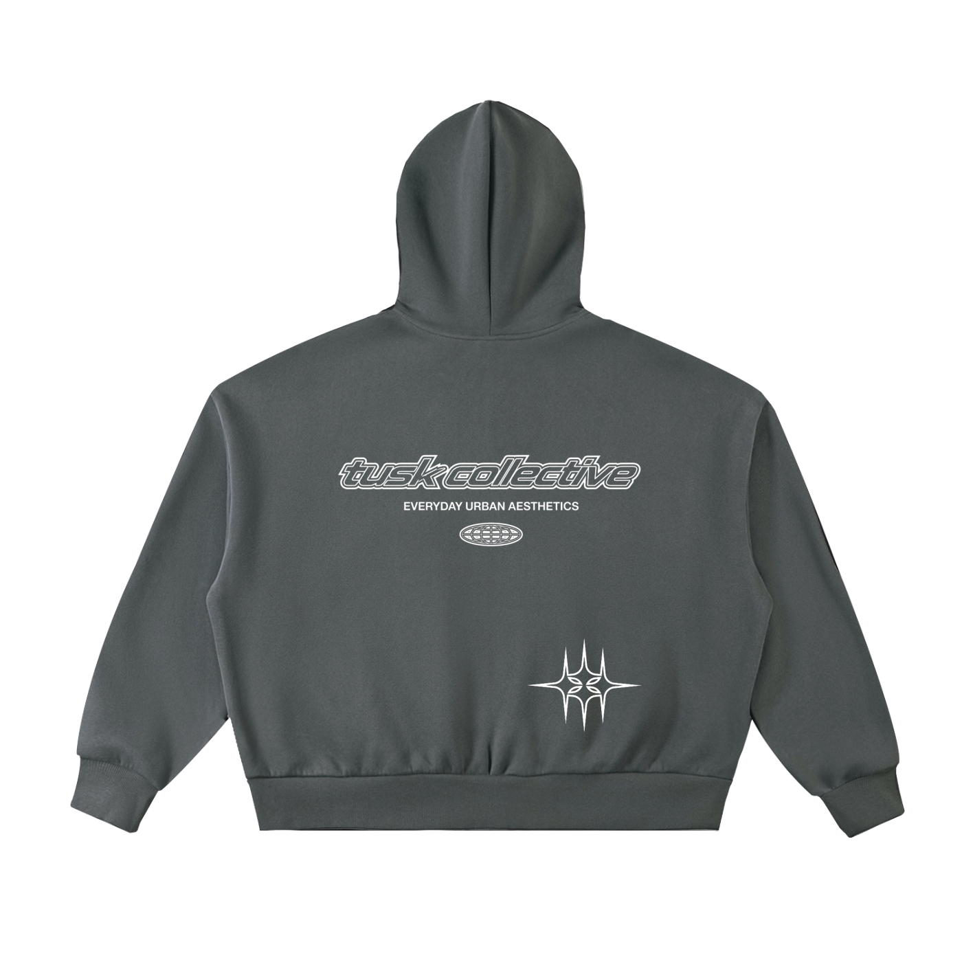 Fleeced Full-Zip Boxy Hoodie