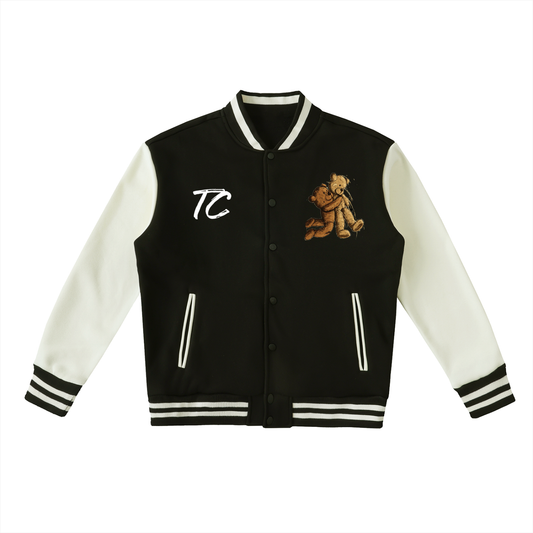 Two-Tone Fleeced Varsity Jacket