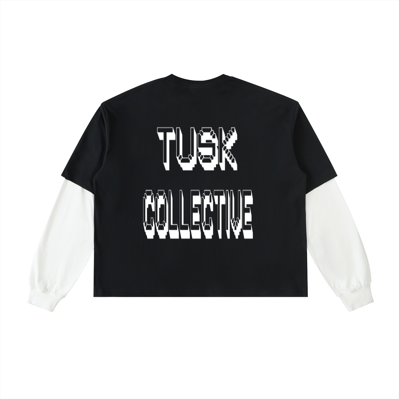 Layered Contrast Sleeve Cotton T-Shirt