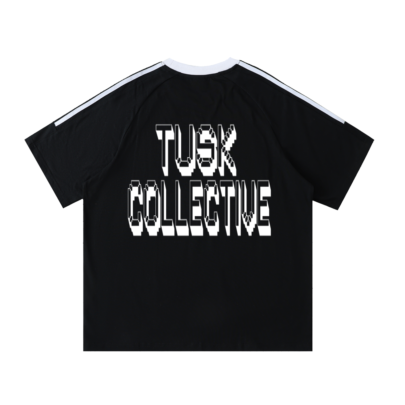 Contrast Tape Crewneck Cotton T-Shirt