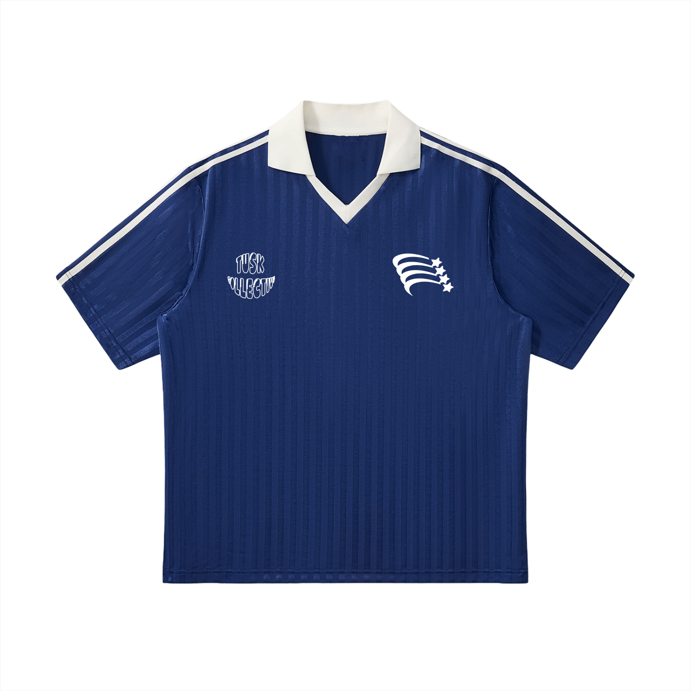 Contrast Collar Striped Soccer Jersey