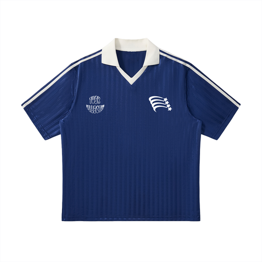 Contrast Collar Striped Soccer Jersey