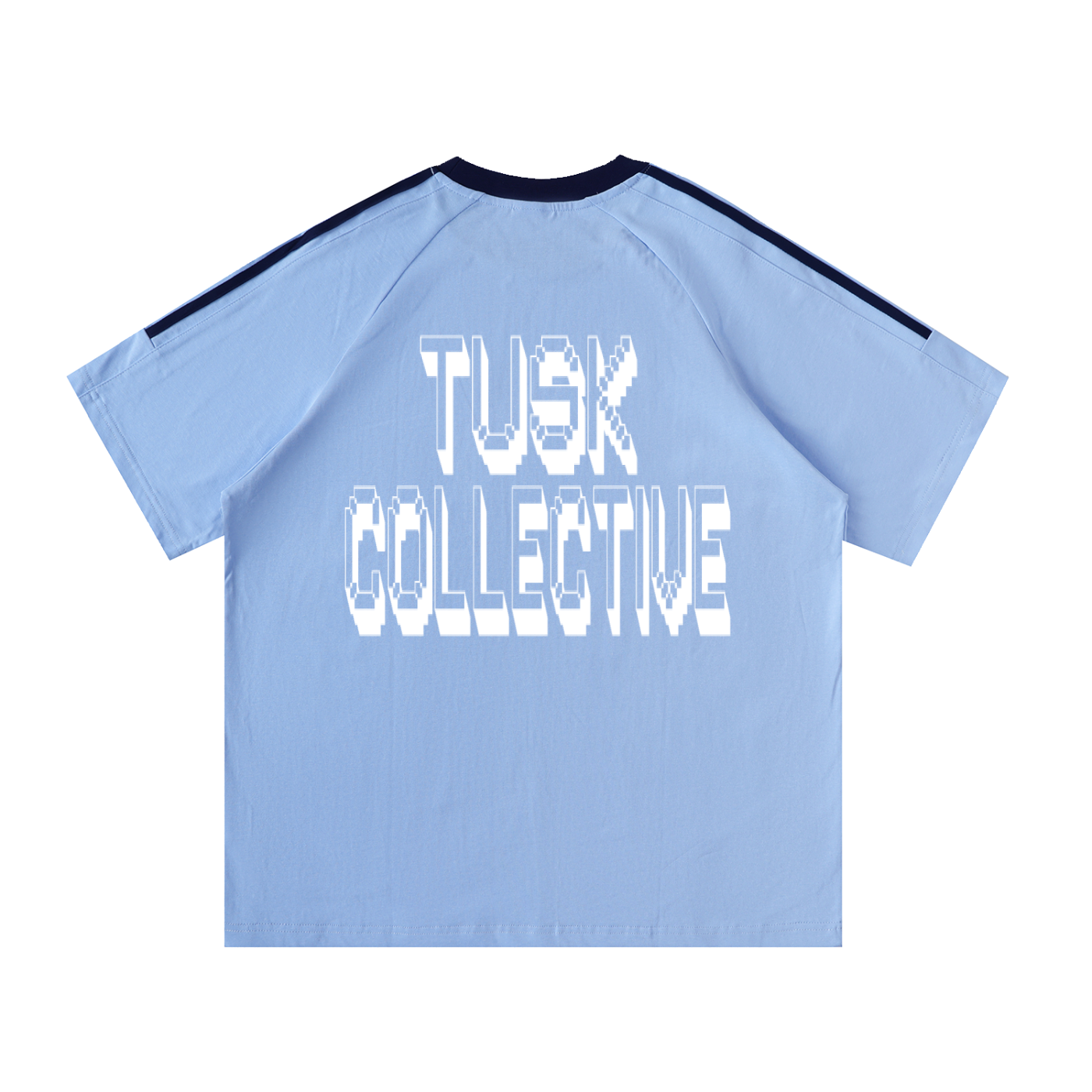 Contrast Tape Crewneck Cotton T-Shirt