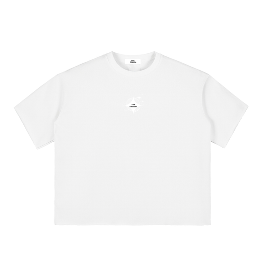 Boxy Half-Sleeve Raw-Edge T-Shirt