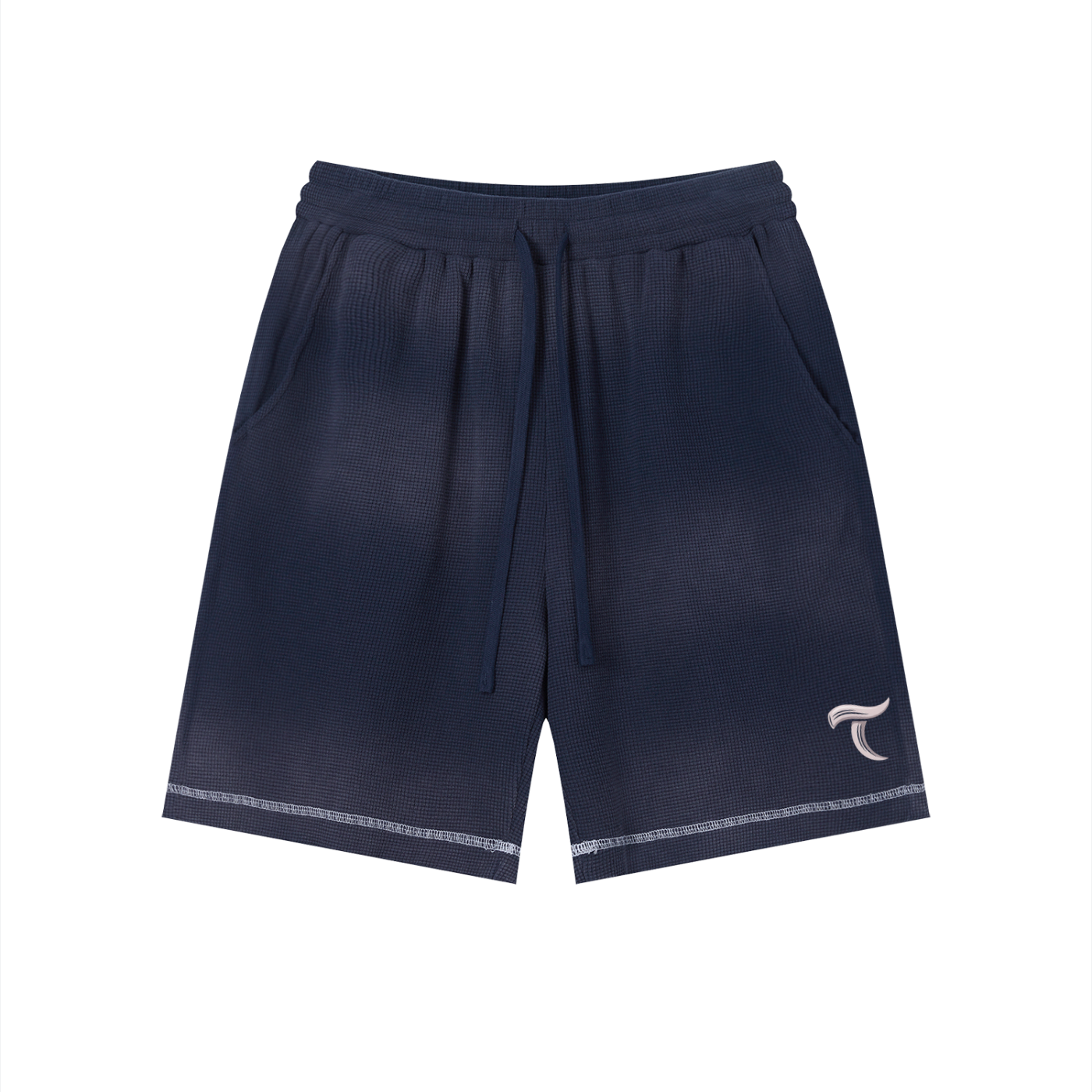 Unisex Sunfade Waffle Raw Hem Shorts