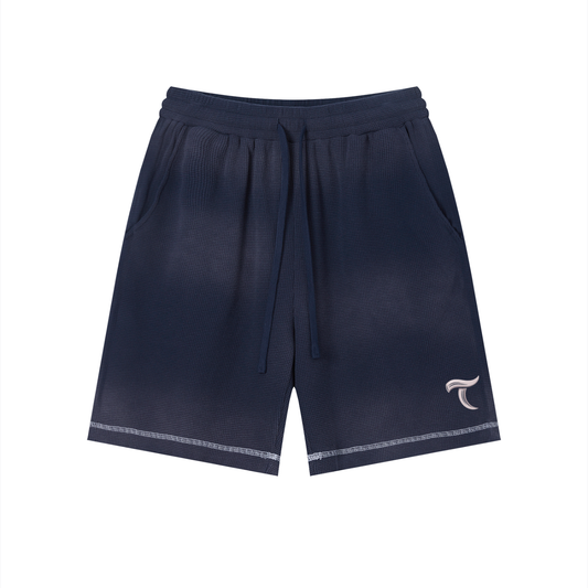 Unisex Sunfade Waffle Raw Hem Shorts