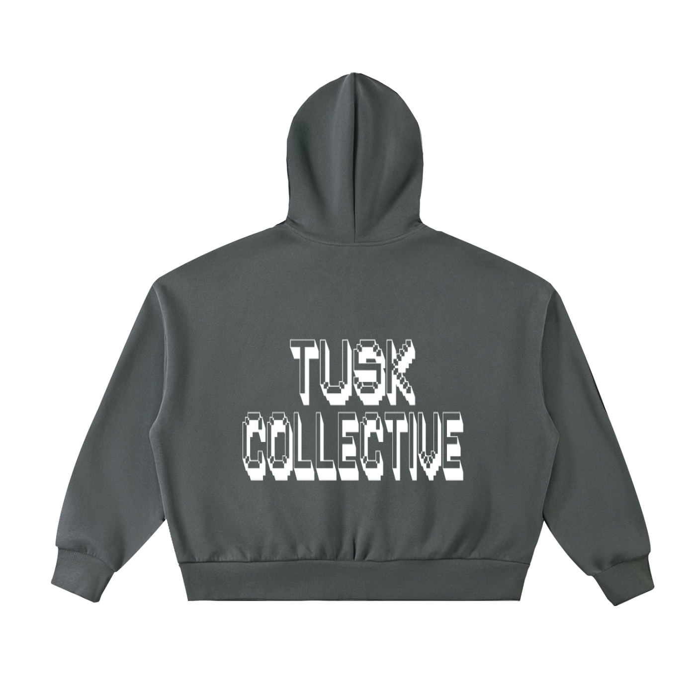 Fleeced Full-Zip Boxy Hoodie