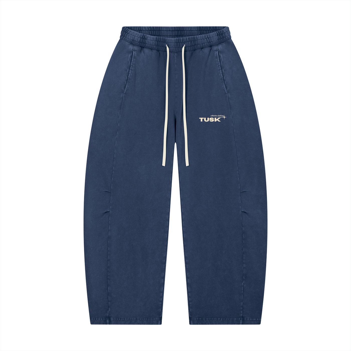 Unisex Mineral Wash Barrel Leg Pants