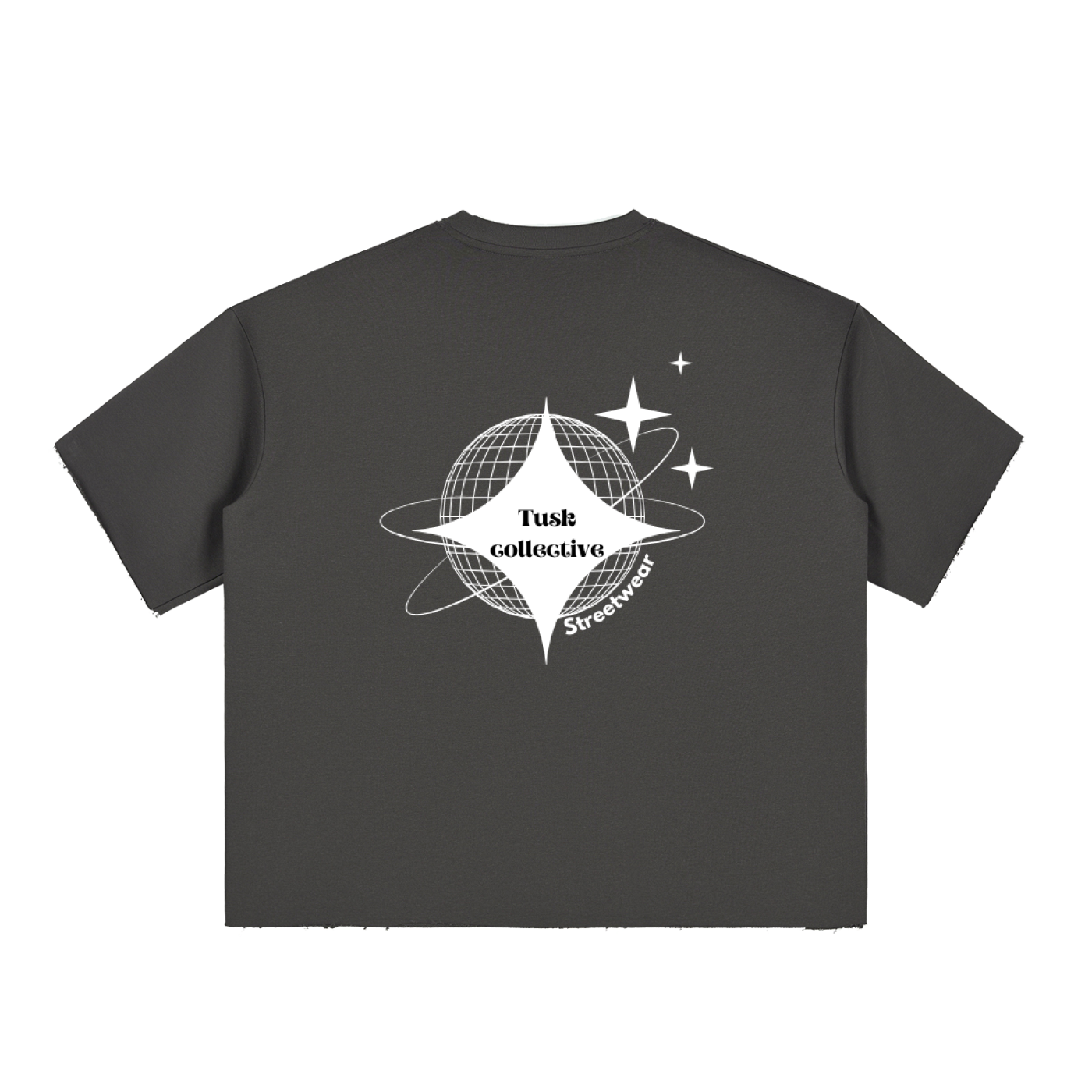 Boxy Half-Sleeve Raw-Edge T-Shirt