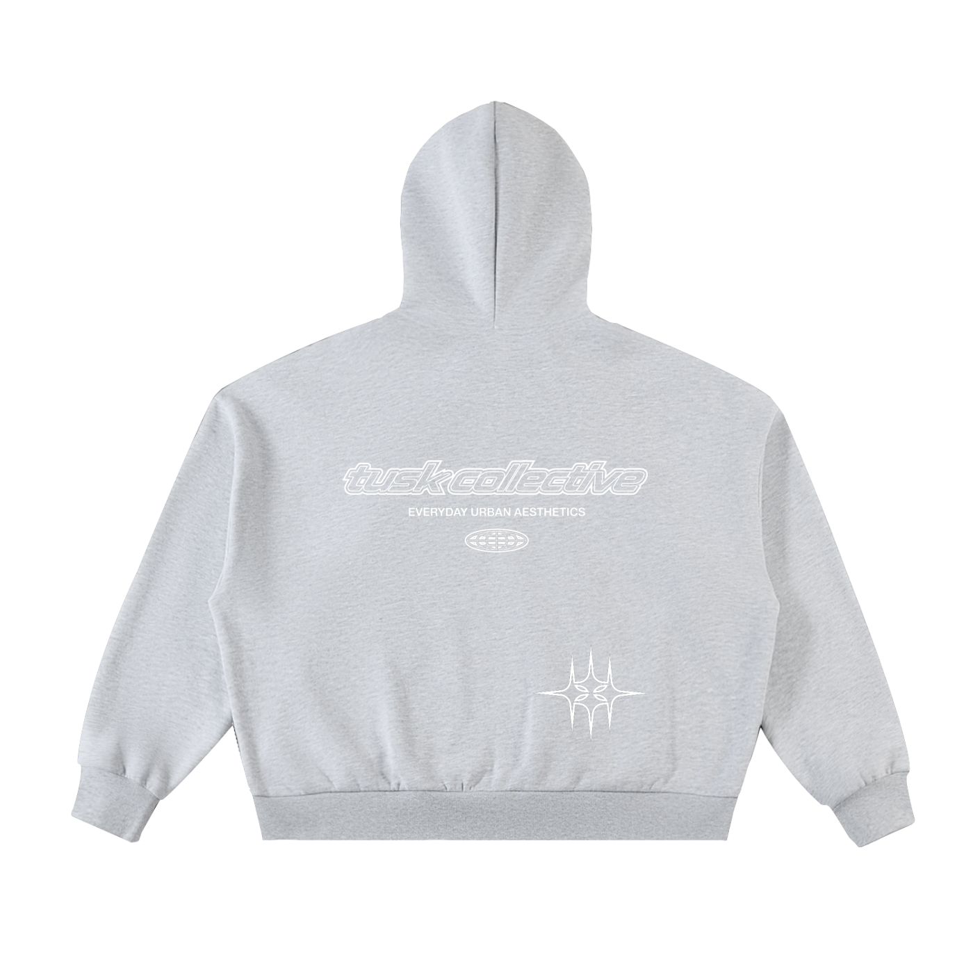 Fleeced Full-Zip Boxy Hoodie