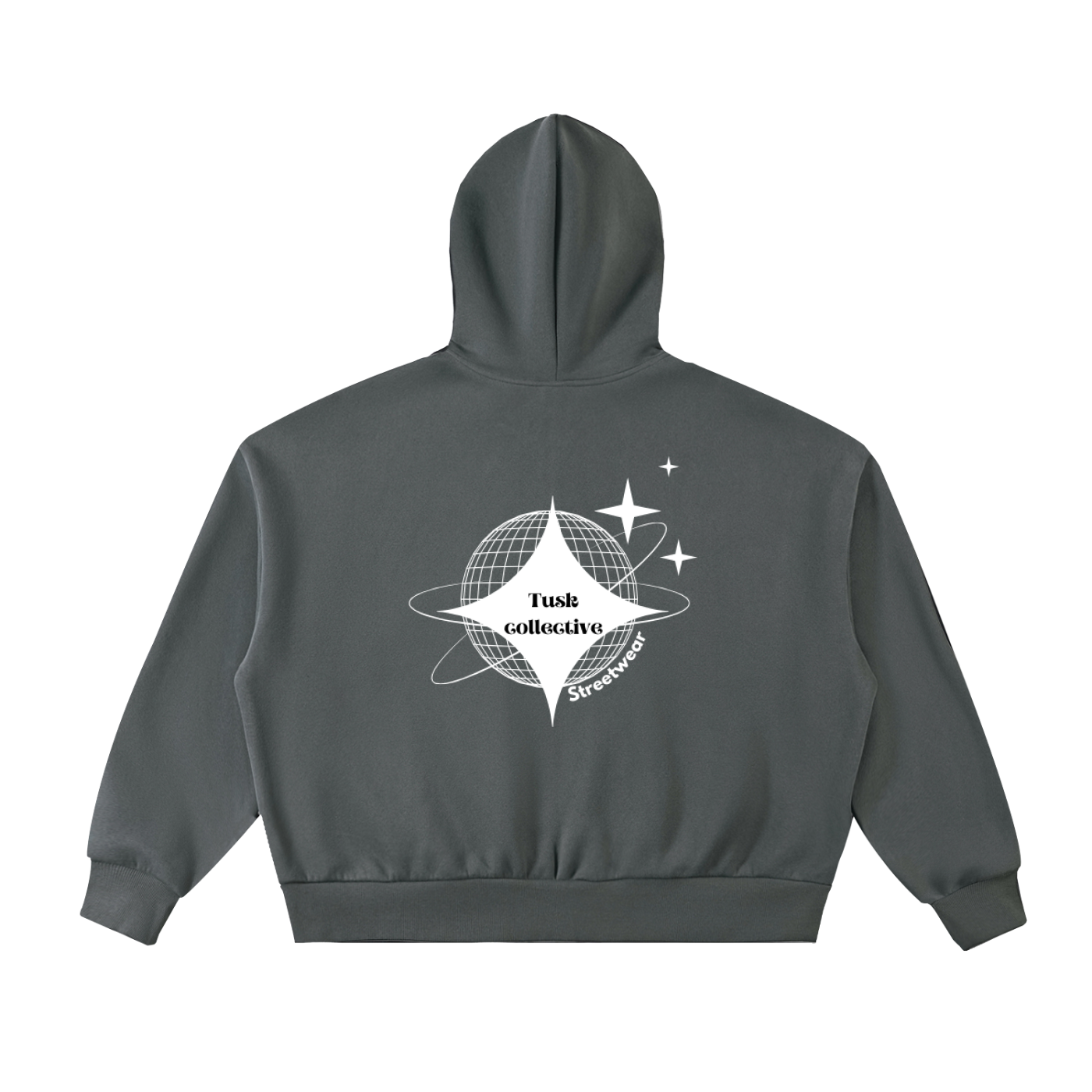 Fleeced Full-Zip Boxy Hoodie