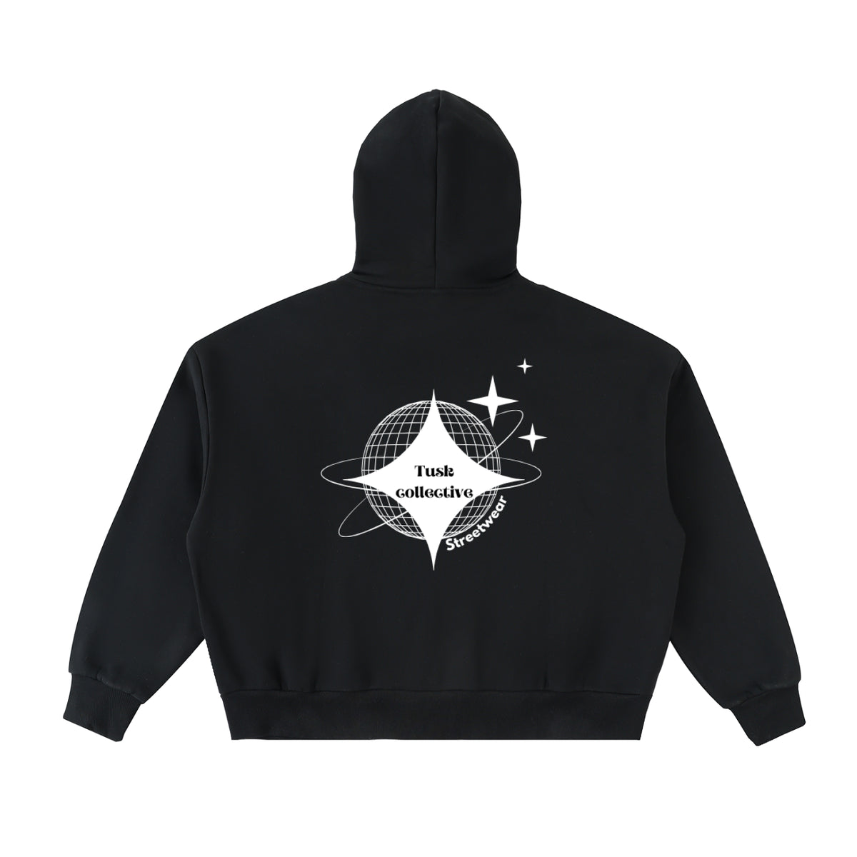 Fleeced Full-Zip Boxy Hoodie