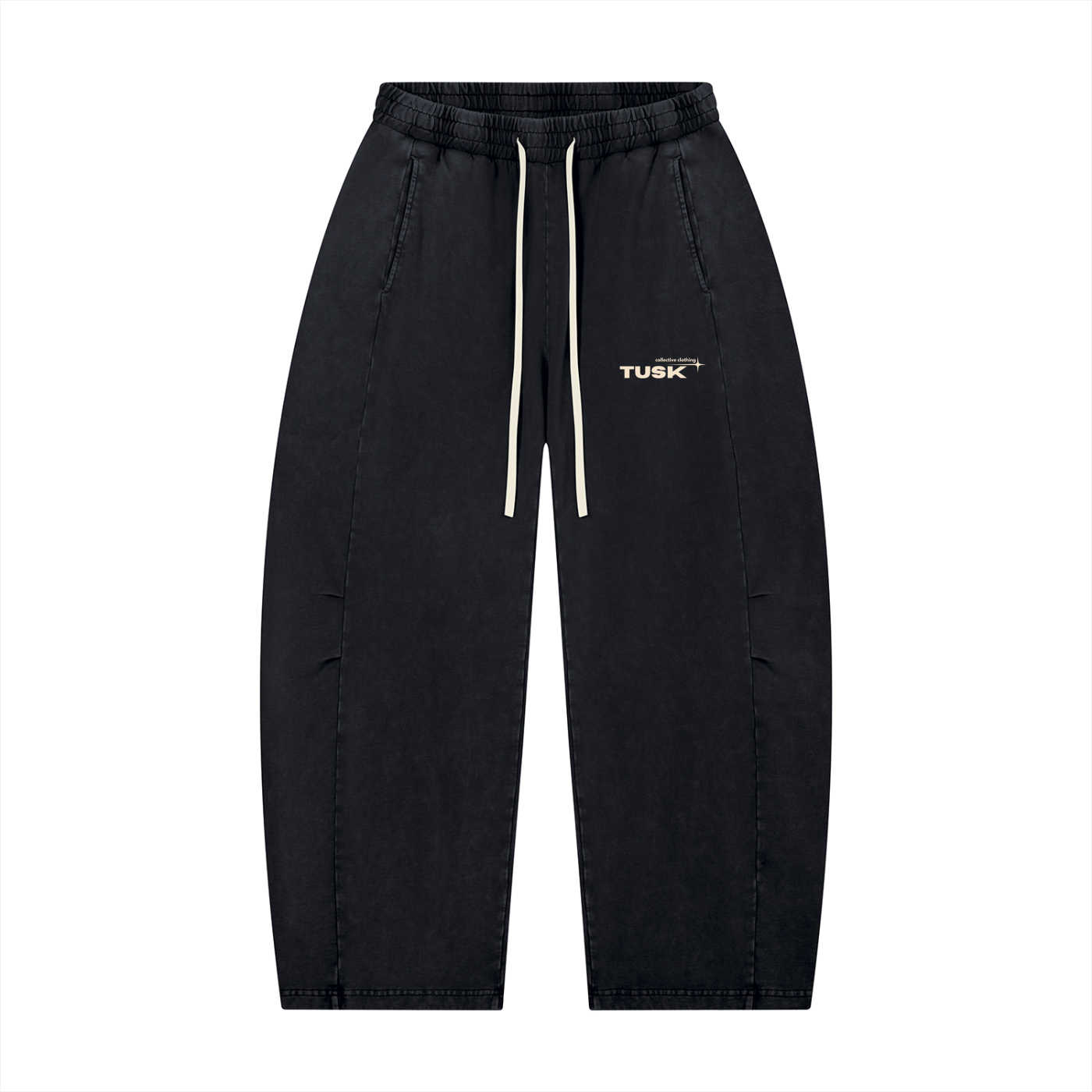Unisex Mineral Wash Barrel Leg Pants
