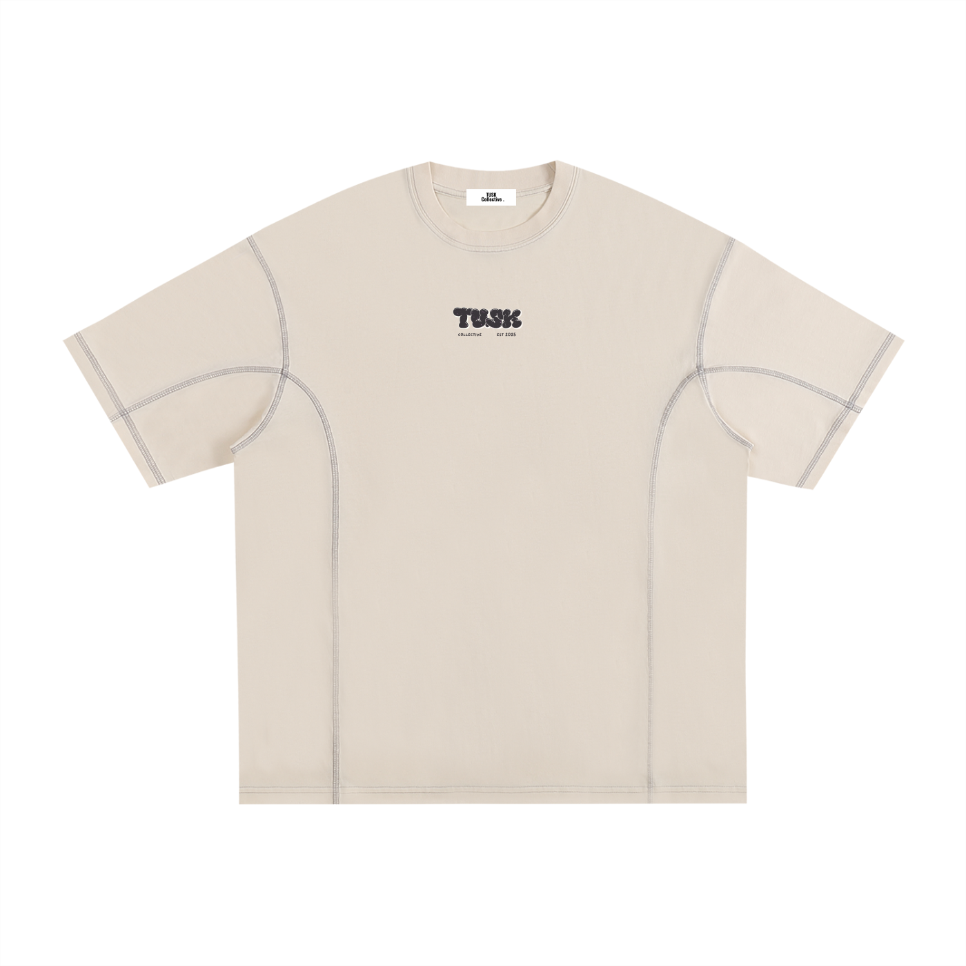 Streetwear Contrast-Stitched Cotton T-Shirt