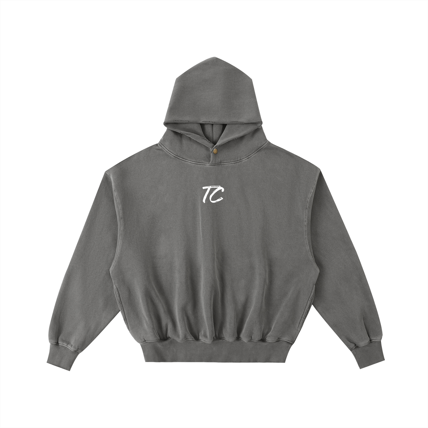 Frayed Enzyme Washed Fleece Hoodie