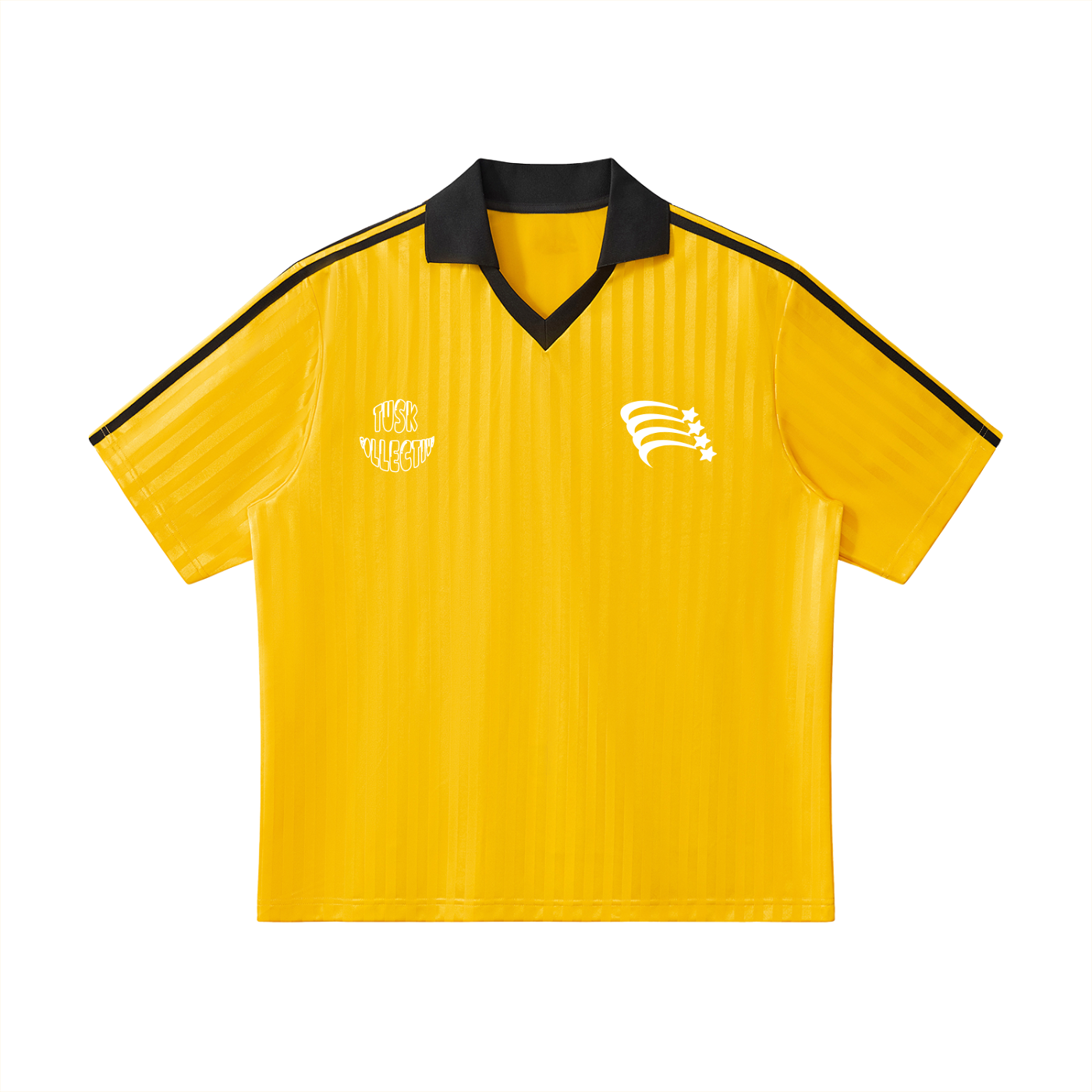 Contrast Collar Striped Soccer Jersey