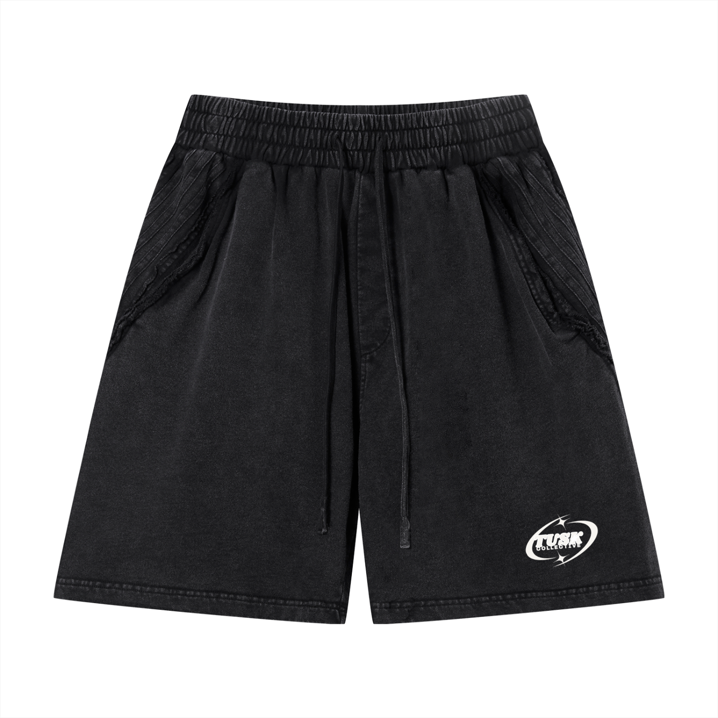 Unisex Vintage Wash Raw Edge Shorts