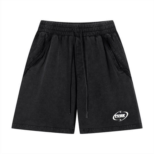 Unisex Vintage Wash Raw Edge Shorts