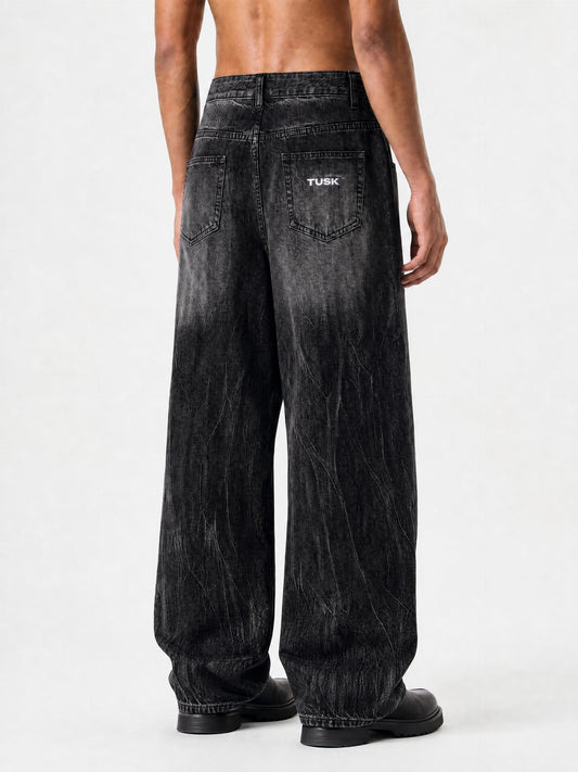Men’s Vintage Wash Wide Leg Jeans