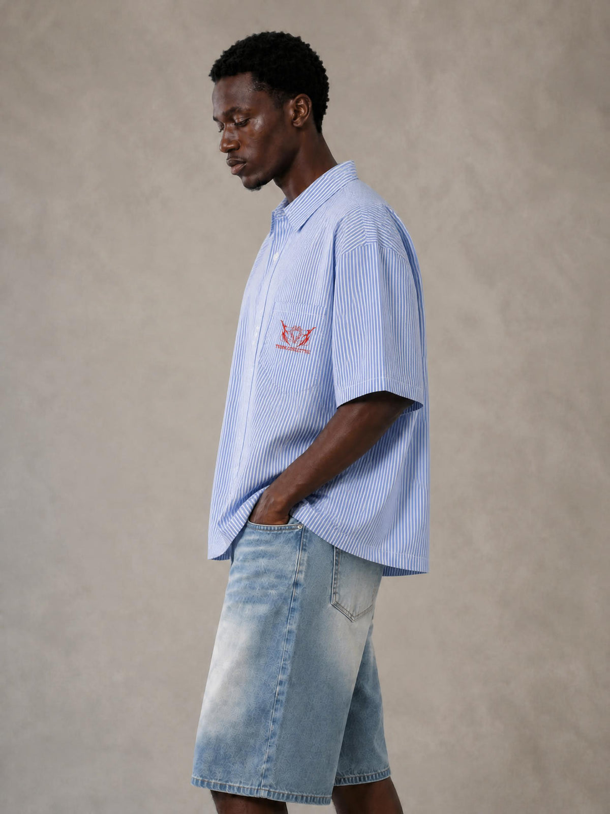 Oversized Vertical Stripe Boxy Shirt
