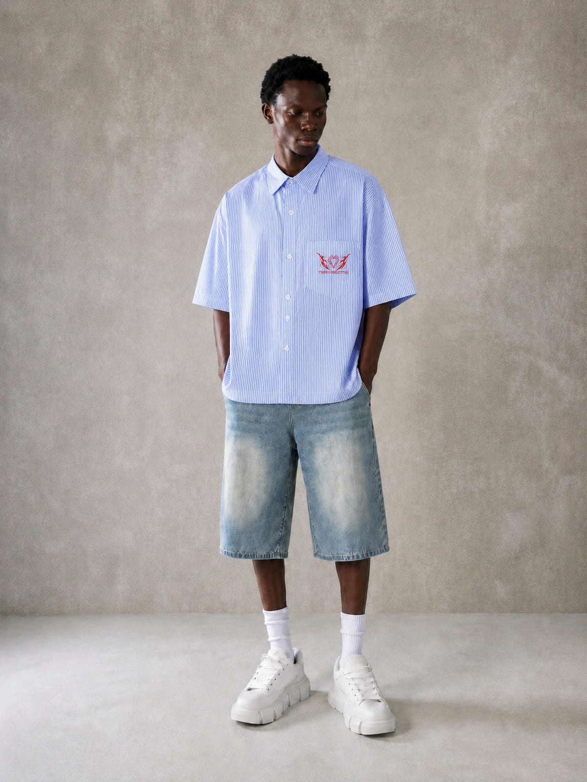 Oversized Vertical Stripe Boxy Shirt