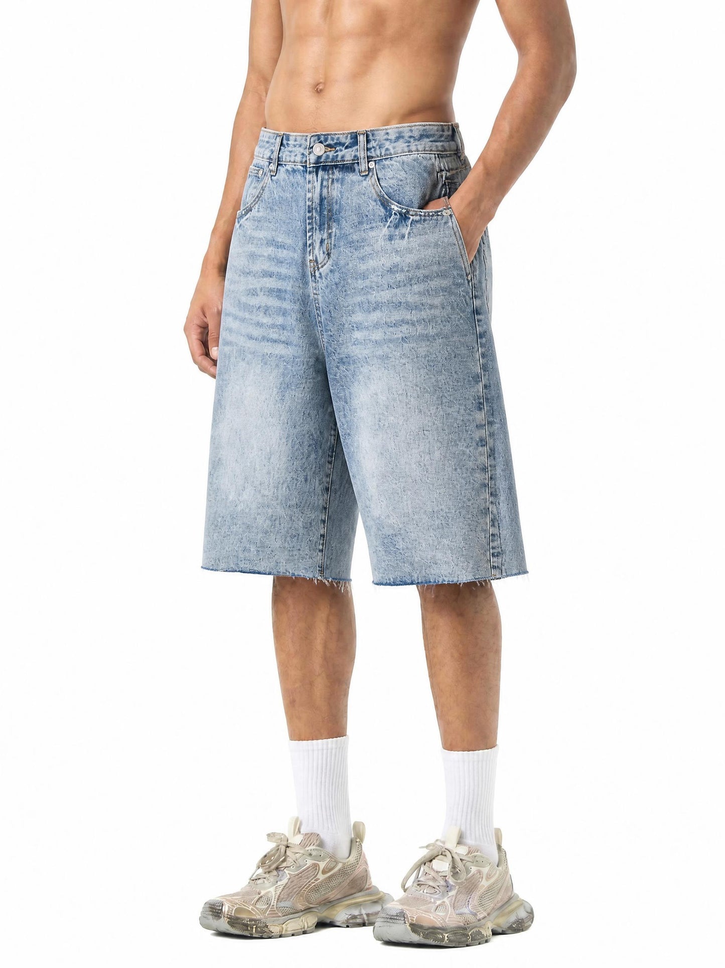 Men’s Vintage Wide Leg Denim Shorts
