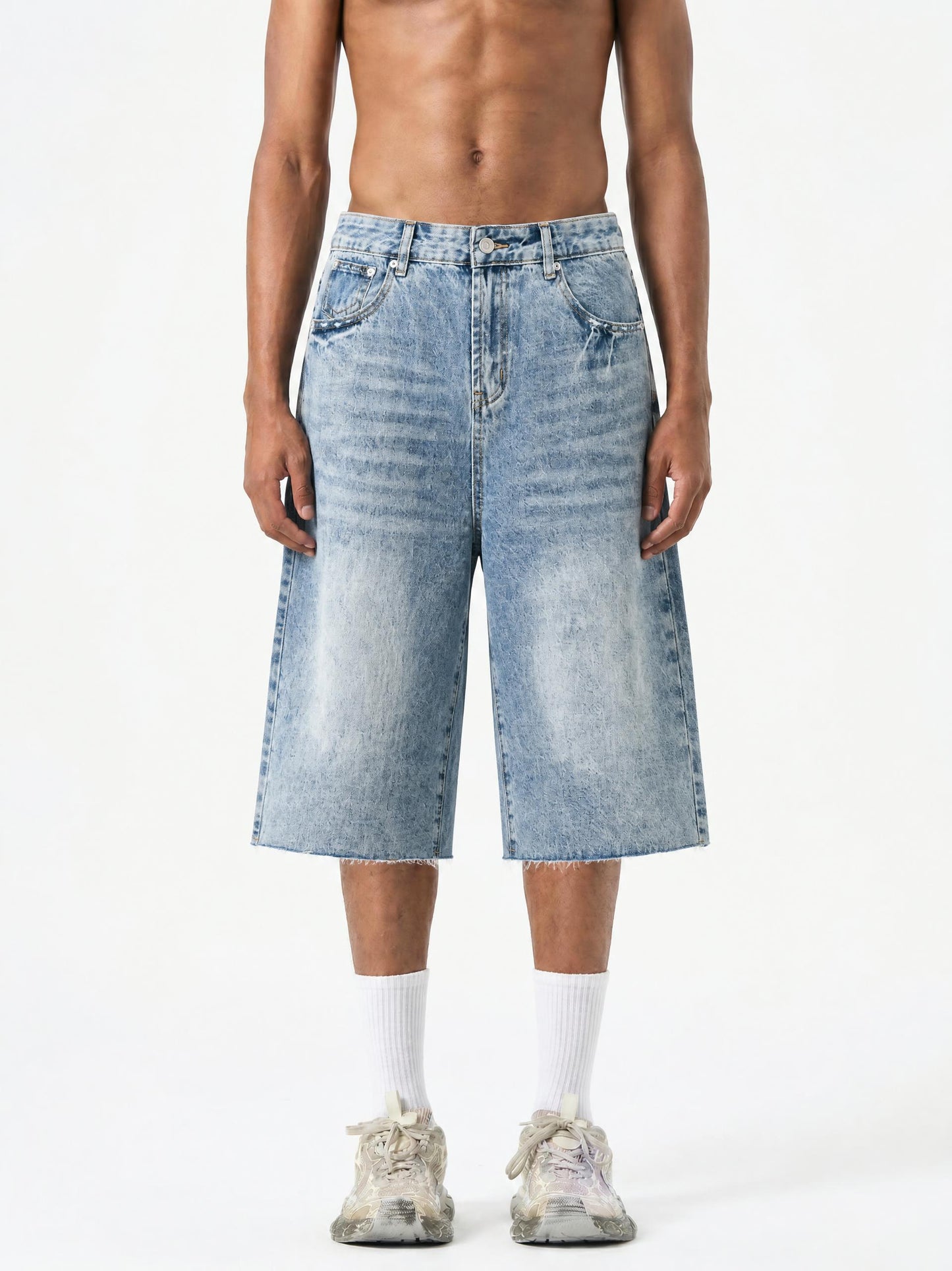 Men’s Vintage Wide Leg Denim Shorts