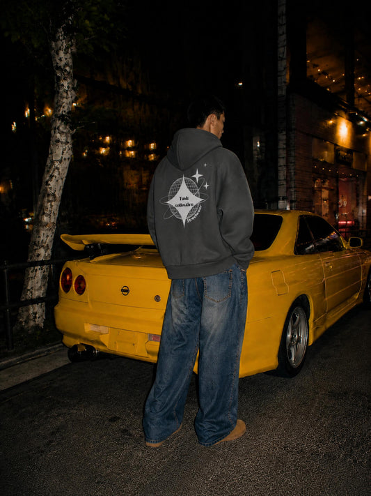 Fleeced Full-Zip Boxy Hoodie