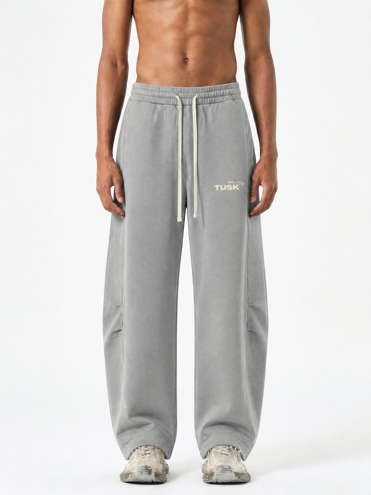 Unisex Mineral Wash Barrel Leg Pants