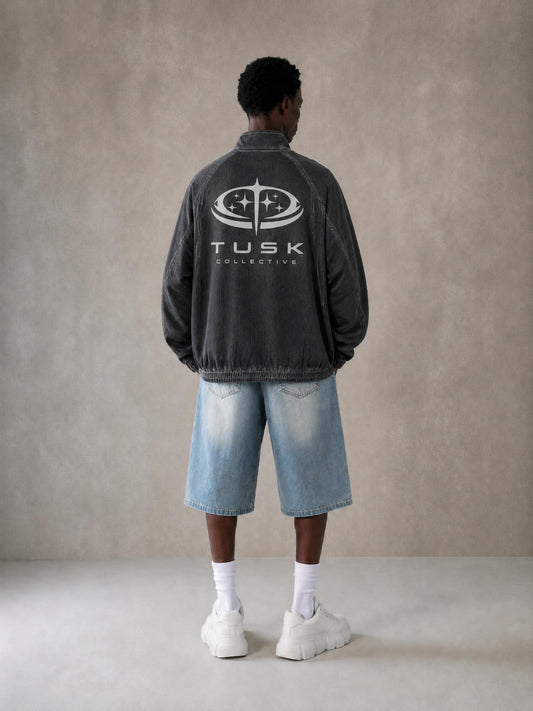 Unisex Vintage Wash Full Zip Mesh Jacket