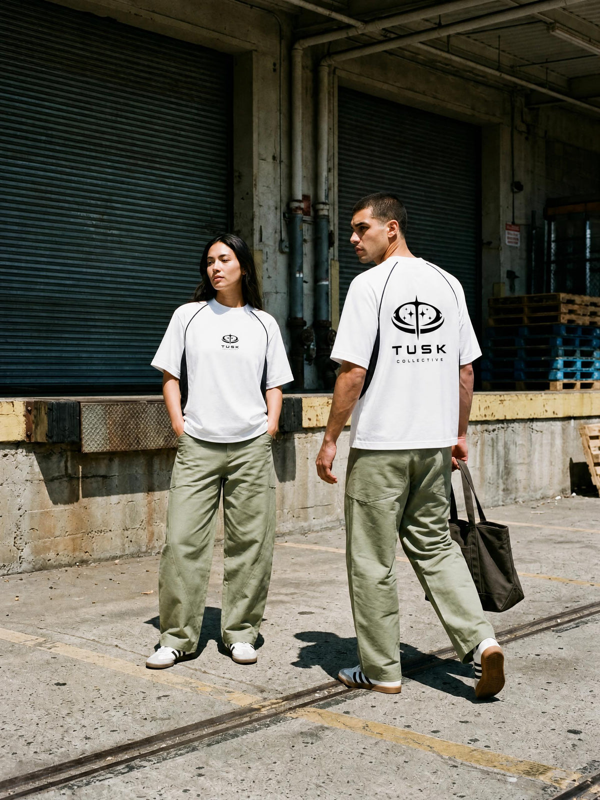 Contrast Piping Panel Raglan T-Shirt
