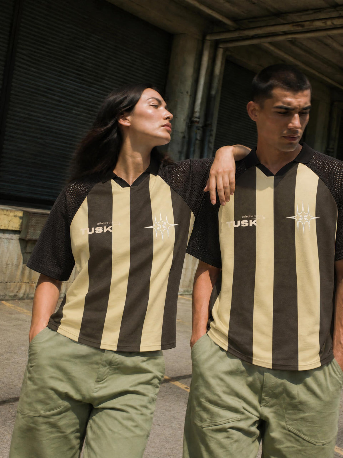 Unisex Striped Mesh Boxy Soccer Jersey