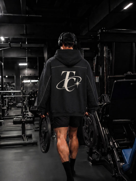 Unisex Oversized Piping Fleece Hoodie