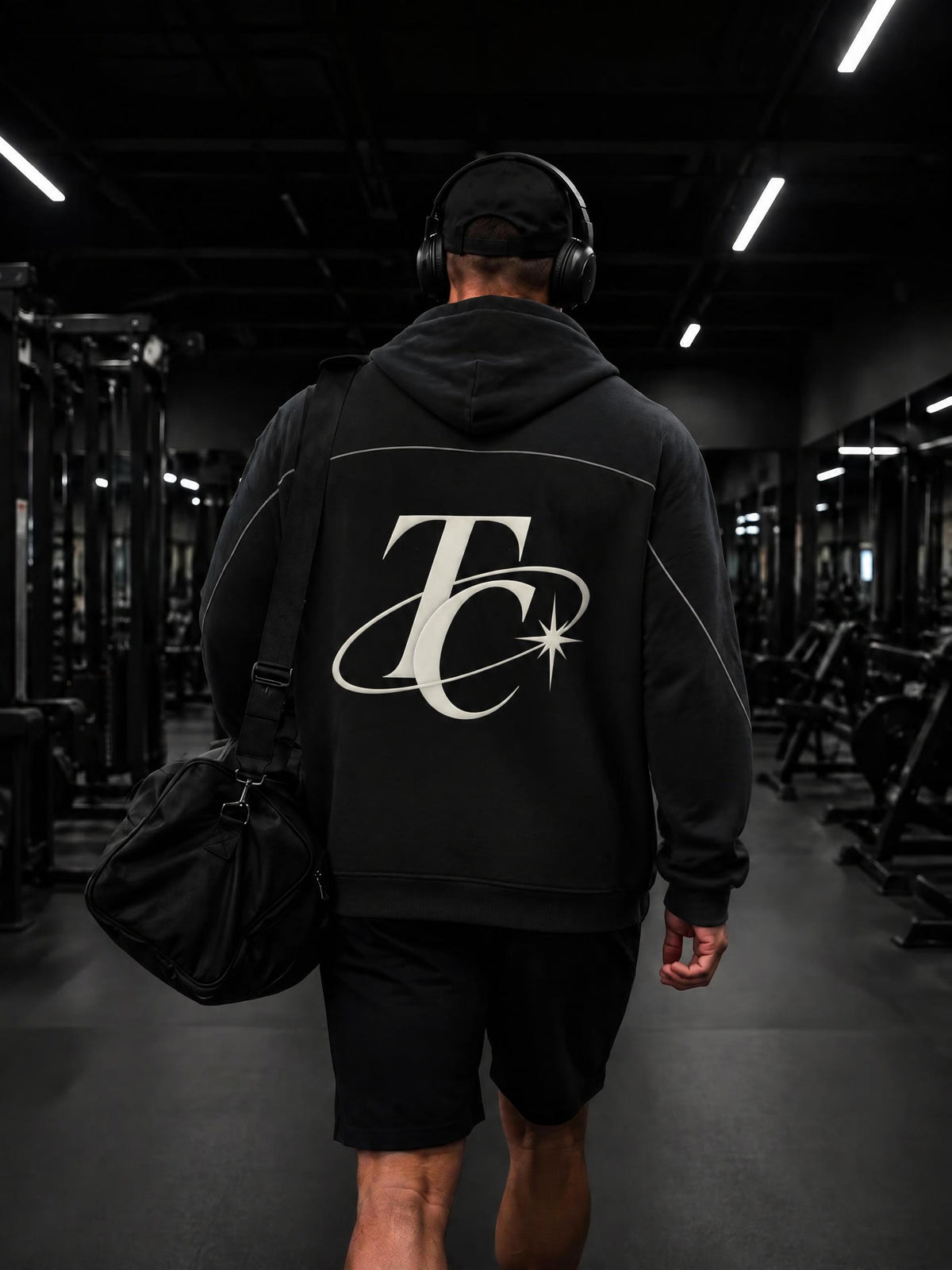 Unisex Oversized Piping Fleece Hoodie
