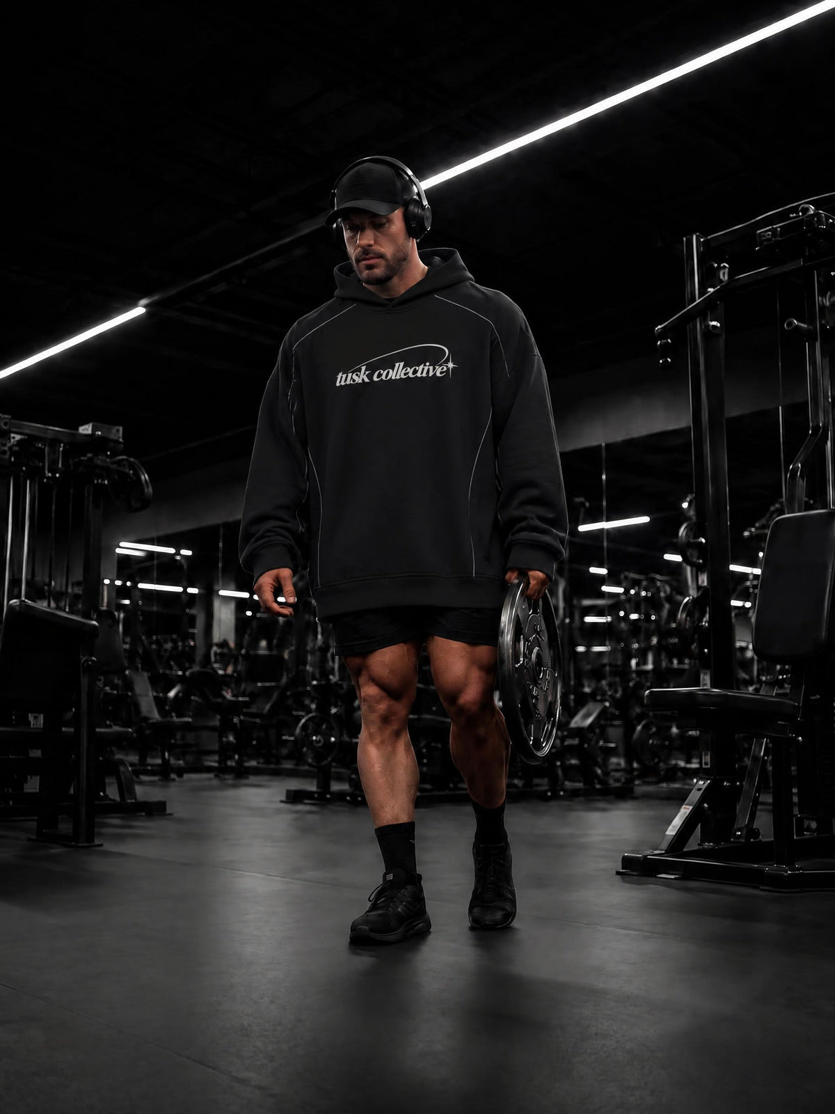 Unisex Oversized Piping Fleece Hoodie