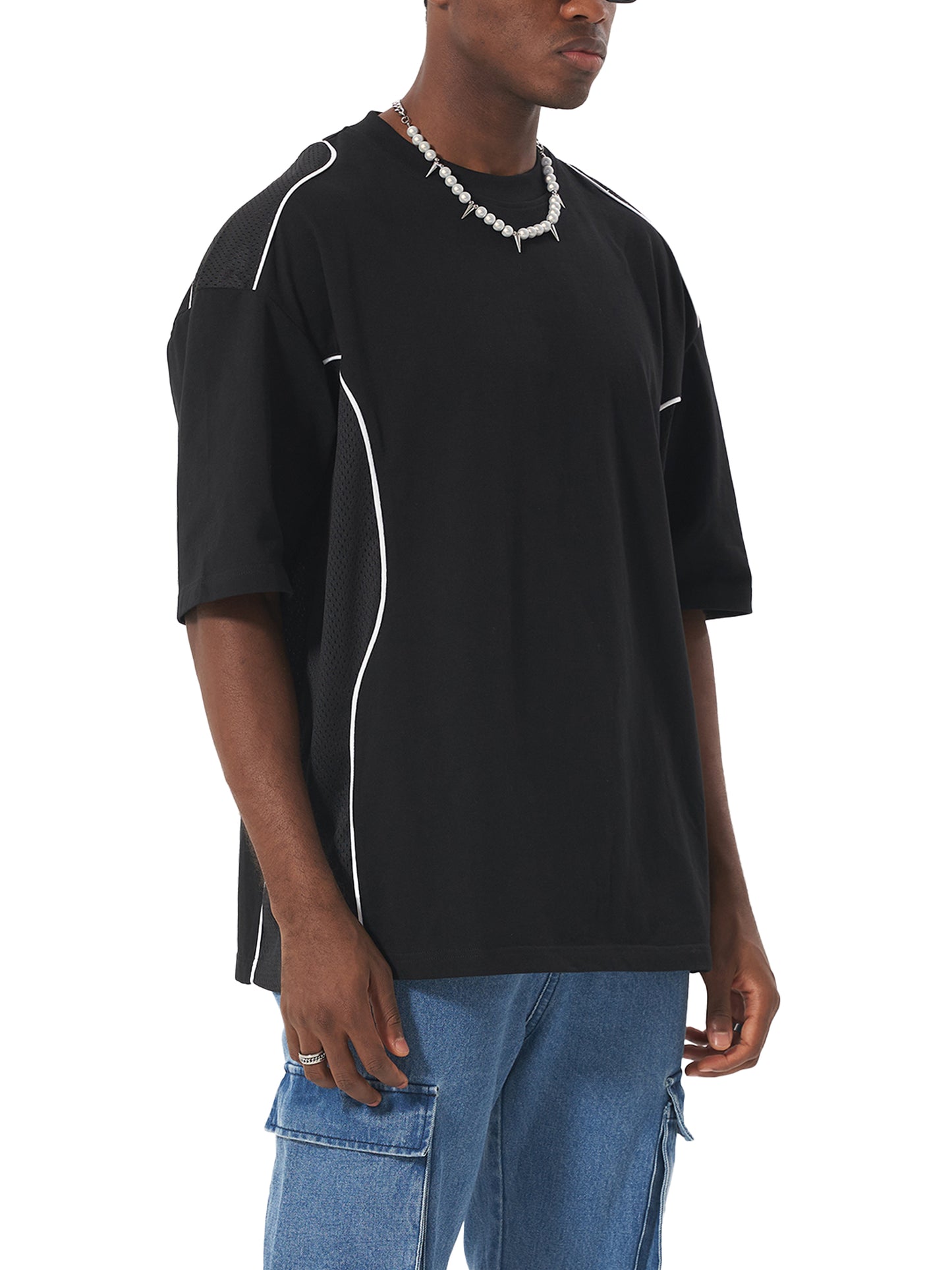 Contrast Piped Panel T-Shirt