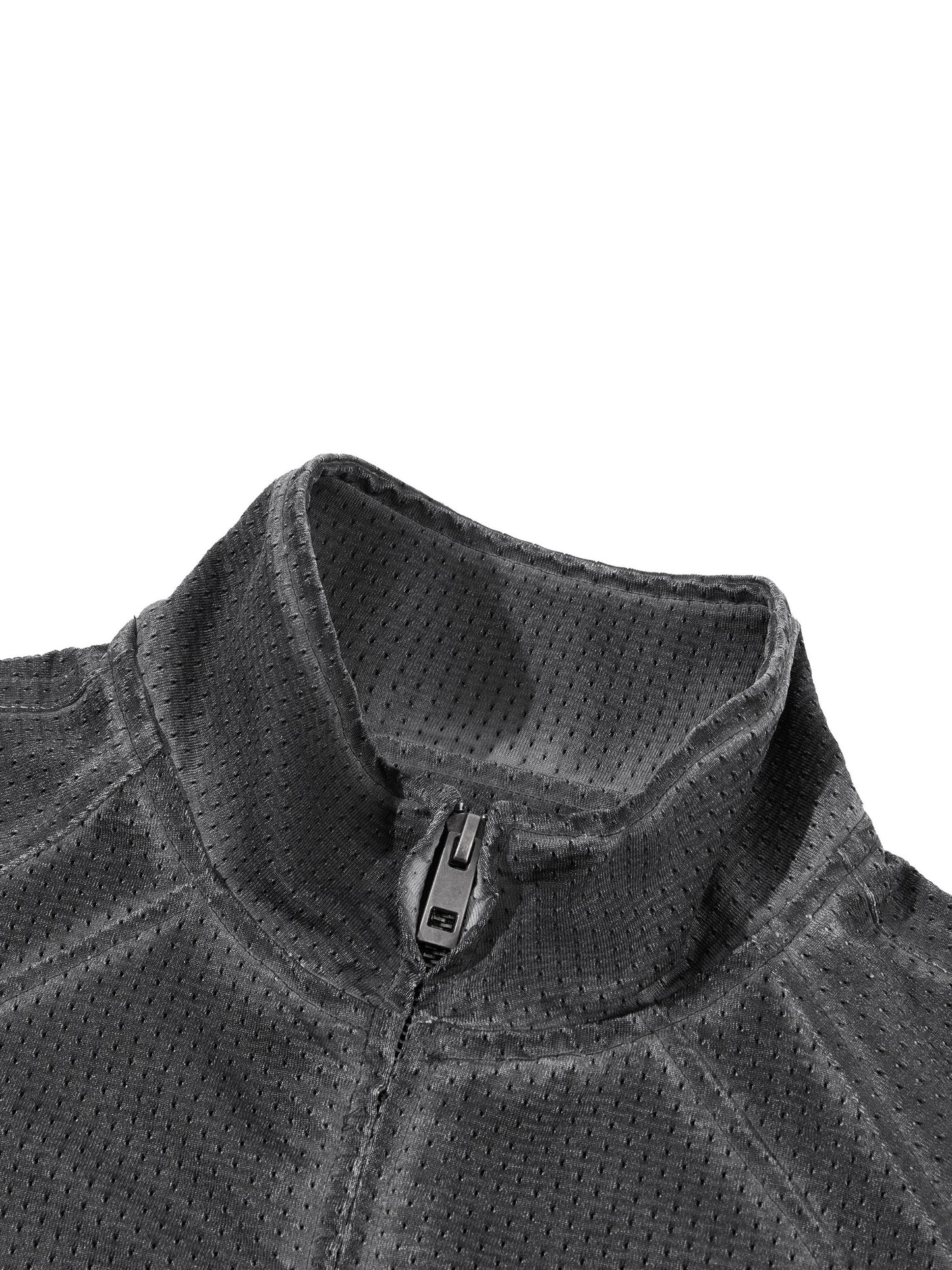 Unisex Vintage Wash Full Zip Mesh Jacket