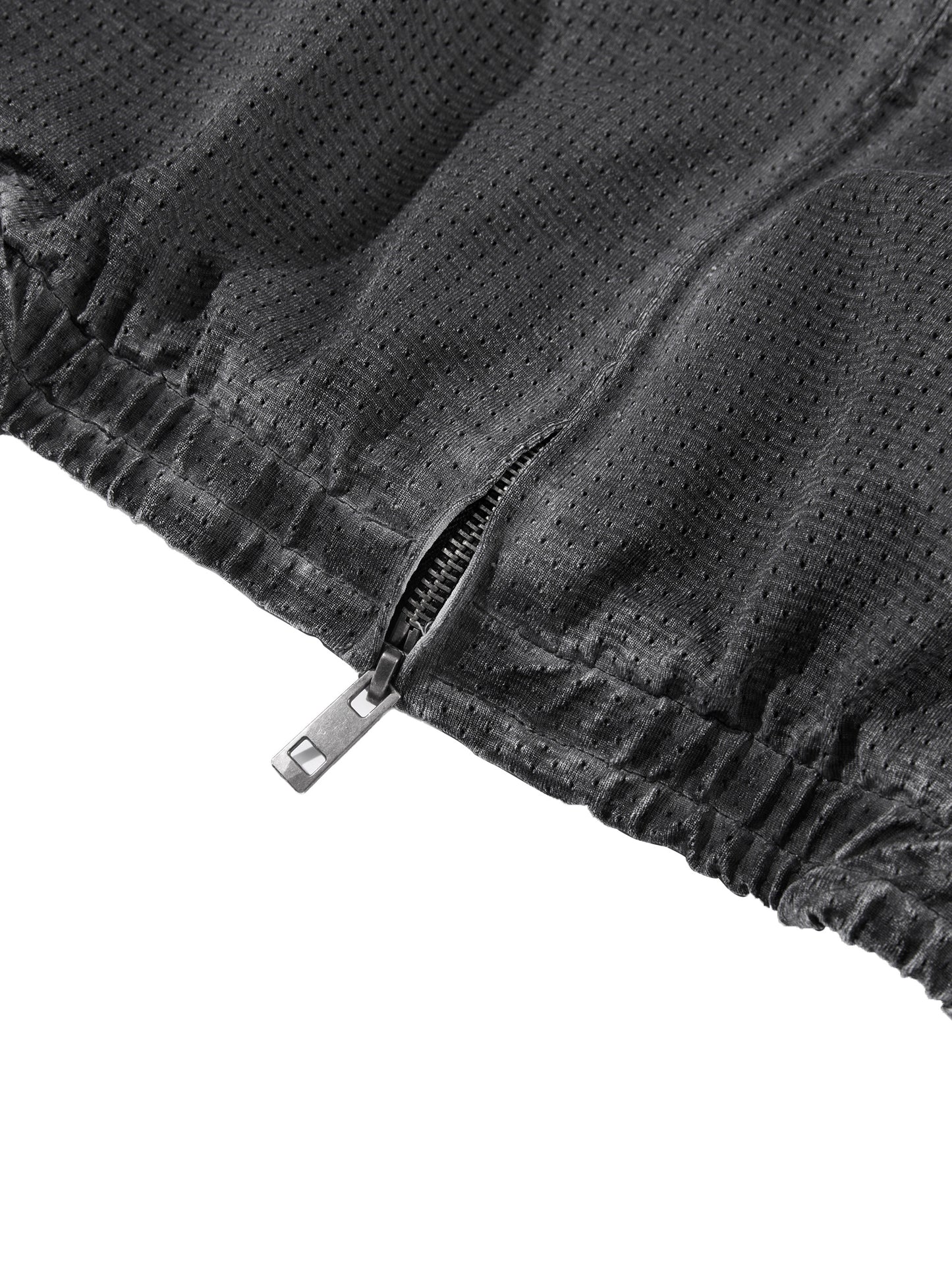 Unisex Vintage Wash Full Zip Mesh Jacket