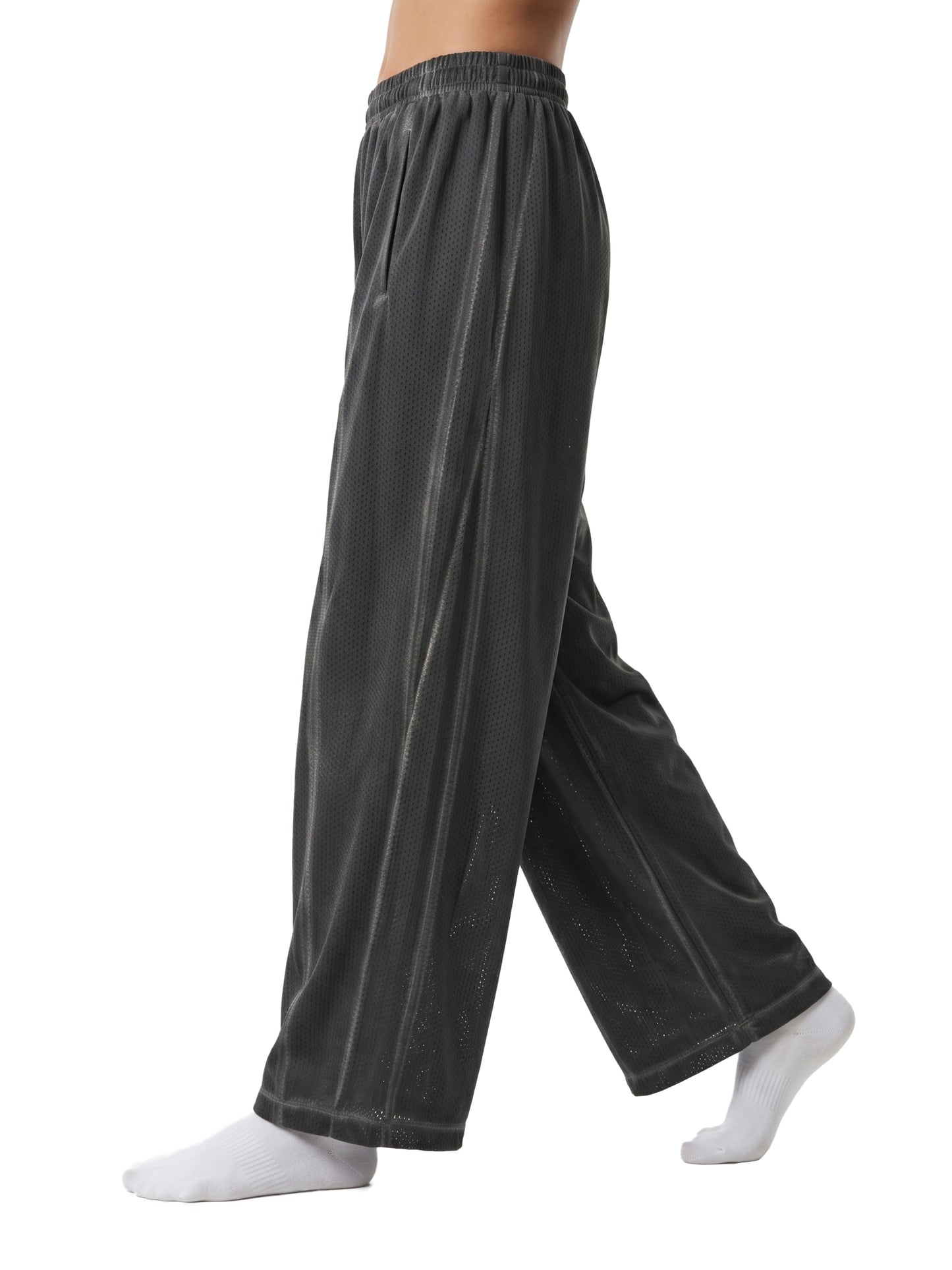 Unisex Vintage Wash Wide Leg Mesh Sweatpants